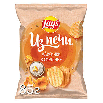 Чипсы картофельные Lay's Из печи Лисички в сметане, 85 г