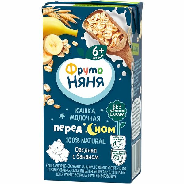 Кашка ФрутоНяня молочно-овсяная с бананом с 6 месяцев