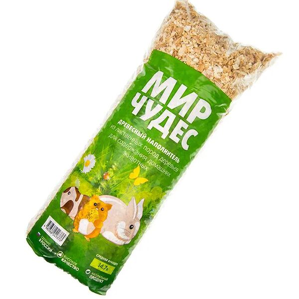 Мир чудес Опилки для грызунов на основе стружки древесины лиственных пород