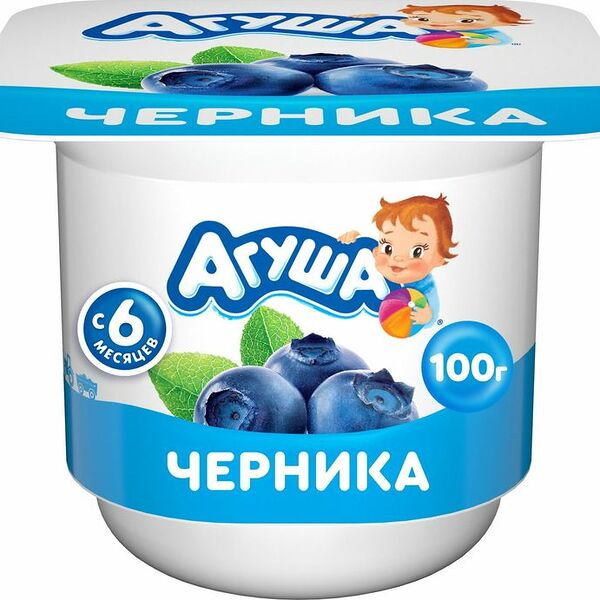 Творог Агуша Черника 3.9% с 6 мес. 100г