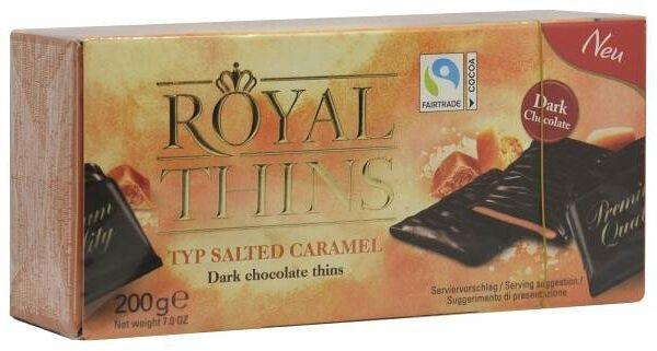 Шоколад Halloren Royal Thins карамель и соль