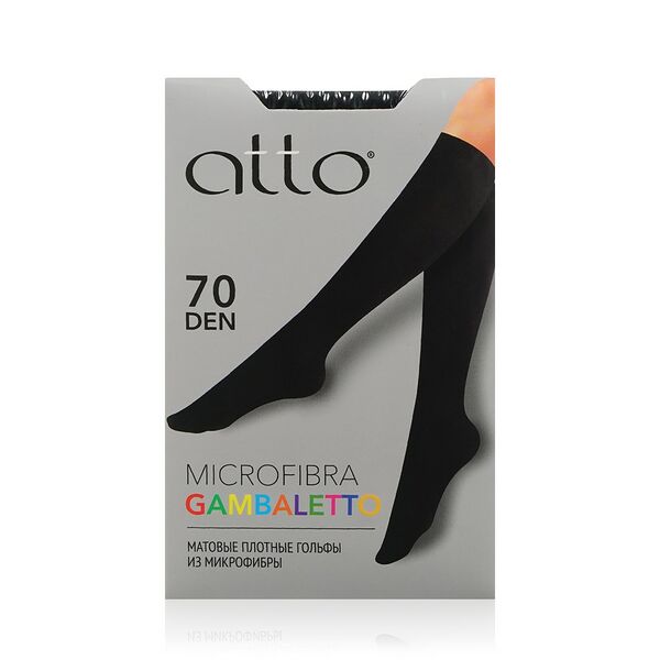 Женские плотные гольфы Atto Microfibra Gambaletto 70den, черные, 1 пара