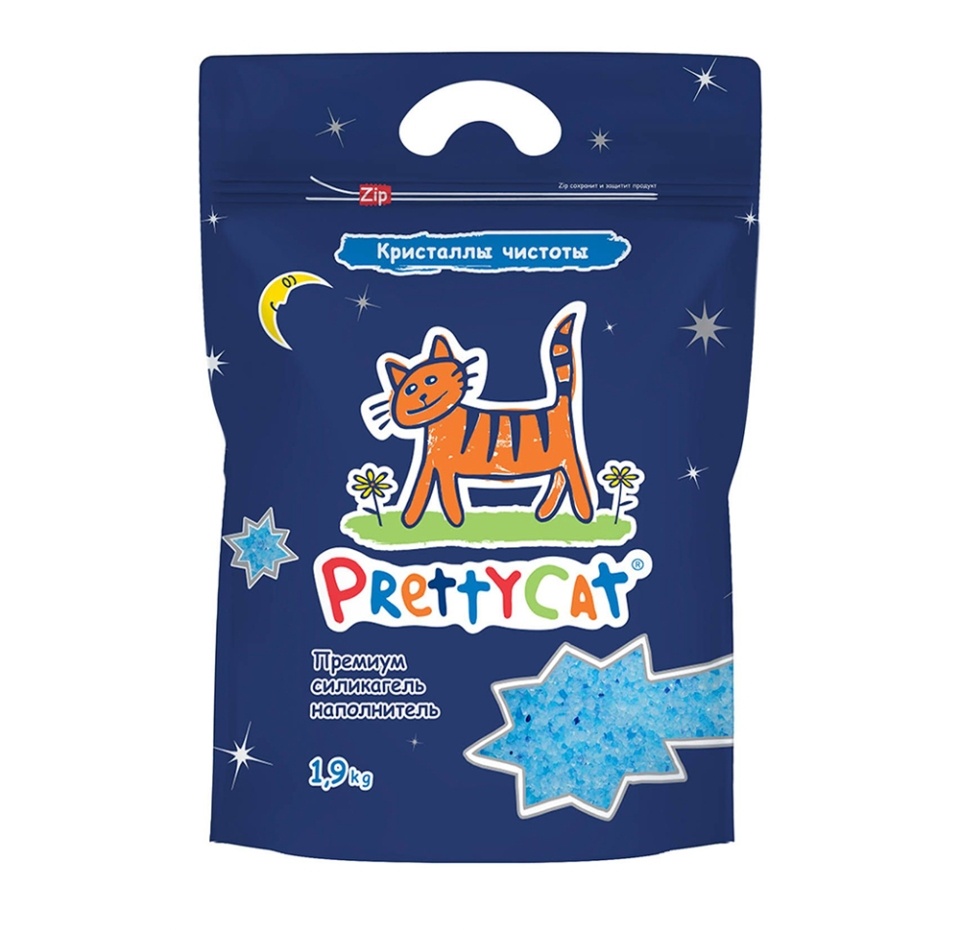 

Наполнитель PrettyCat Кристаллы чистоты силикагелевый 1.9 кг