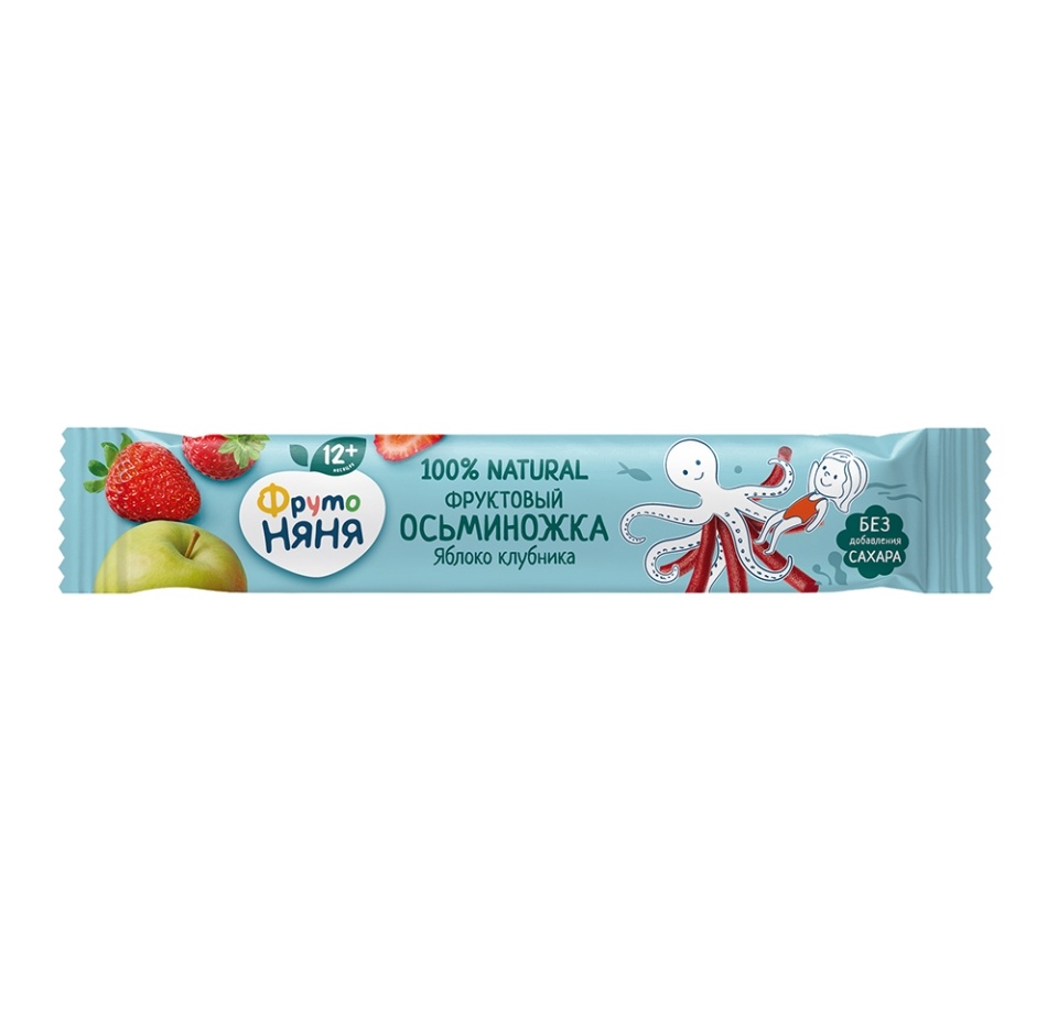 

Фруктовая пастила детская осьминожка ФрутоНяня Яблоко - Клубника 12 м+, 16 г