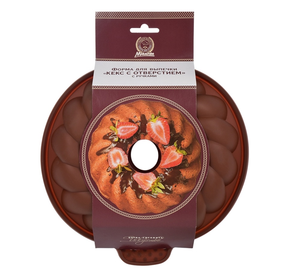 

Форма силиконовая Marmiton "Кекс с отверстием с ручками" 28х25х5см цвет в ассортименте