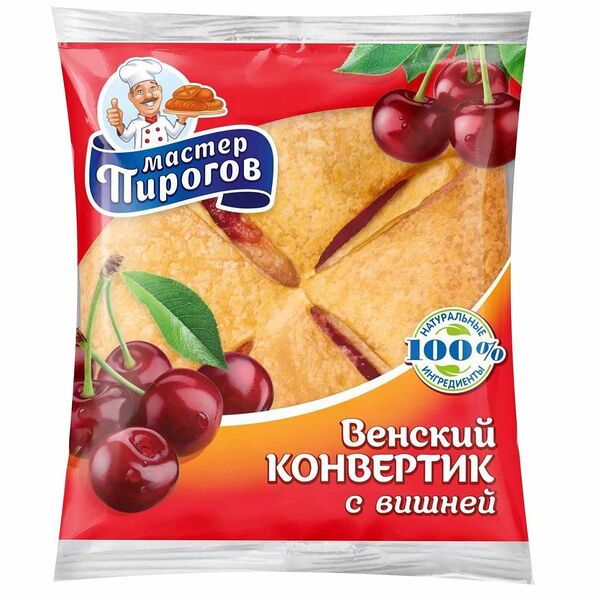 Слойка Мастер пирогов Венский конвертик с вишней