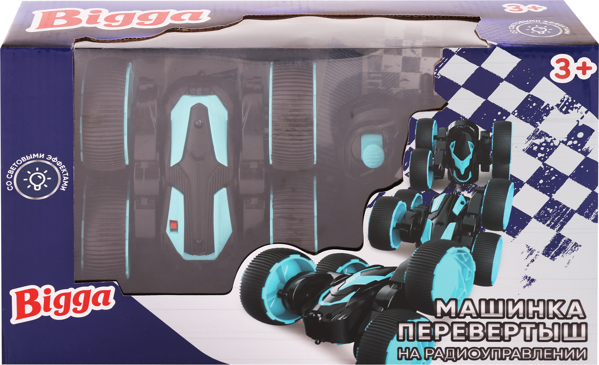 

Игрушка BIGGA Машинка-перевертыш 12,5см, на радиоуправлении, со световыми и звуковыми эффектами