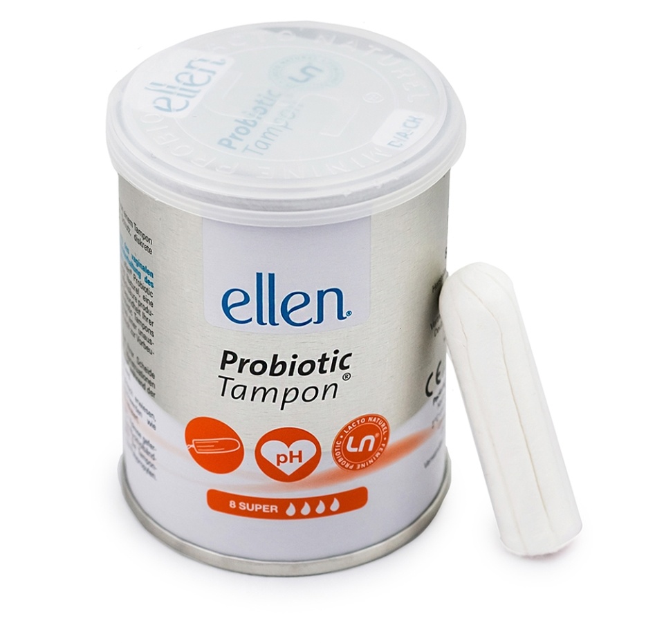 

Тампоны женские гигиенические Probiotic Tampon Super, Ellen, 8 шт., Швеция
