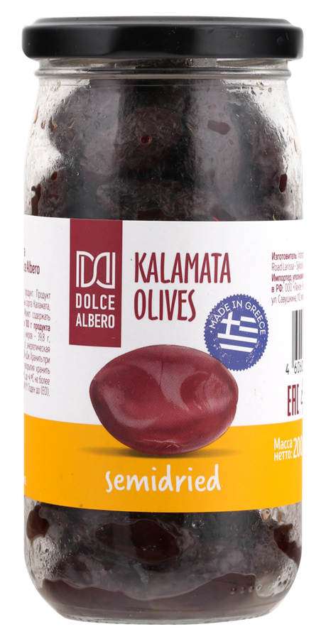 

Маслины вяленые c косточкой DOLCE ALBERO сорт Каламата