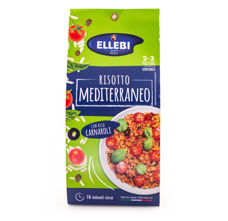 

Ризотто ELLEBI по-средиземноморски с рисом Карнароли 175 г