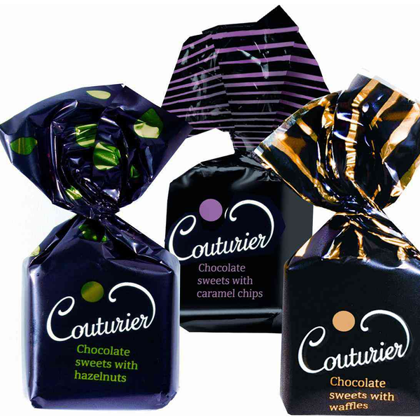 Конфеты шоколадные микс квадрат Шоколадный Кутюрье с различными начинками