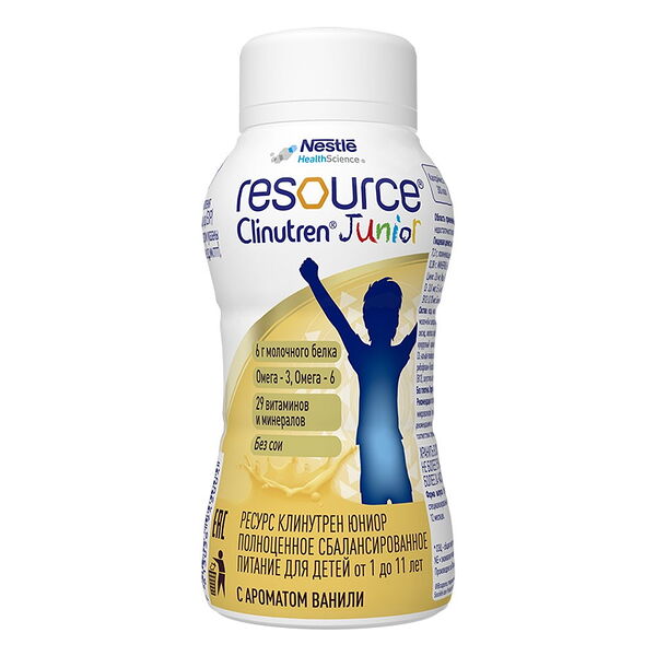 Спец пищ прод Nestle Resource Clunutren Junior диет проф пит с аром ванили 241г ДП