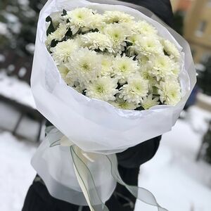 Букет белый из хризантем