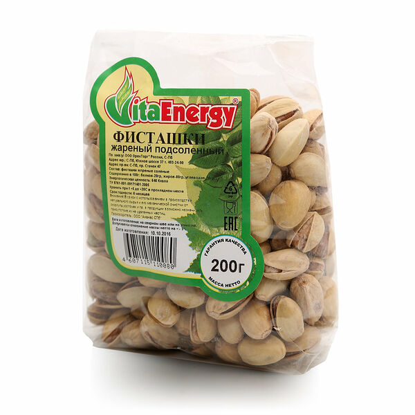 Фисташки жареные подсоленые ТМ VitaEnergy (ВитаЭнерджи)