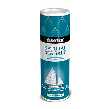 Соль морская Setra пищевая мелкая йодированная 250г в солонке