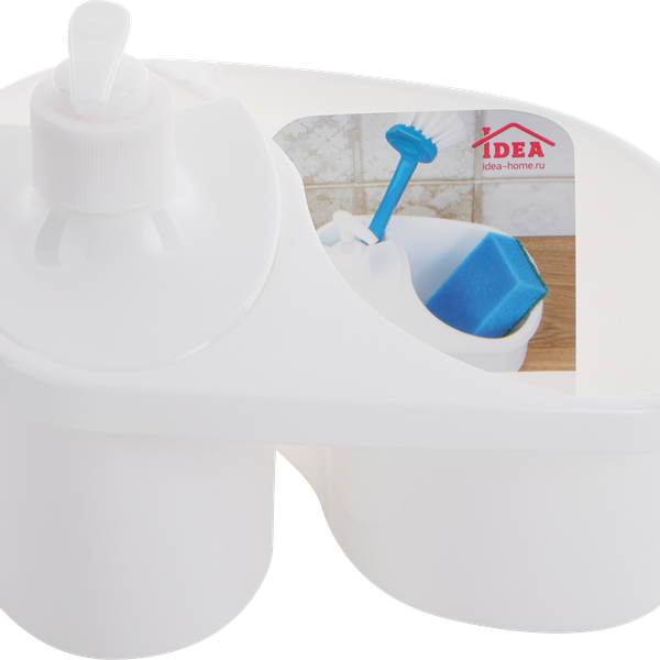 Подставка для моющих средств IDEA с дозатором, белый, размер М Арт. 1149