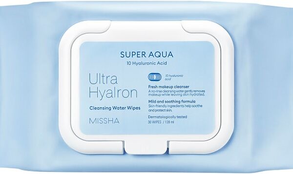 Салфетки для снятия макияжа Missha Super Aqua Ultra Hyalron 30шт