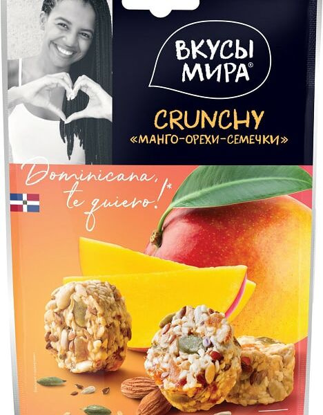 Снеки Вкусы Мира Crunchy Манго-Орехи-Семечки 50г