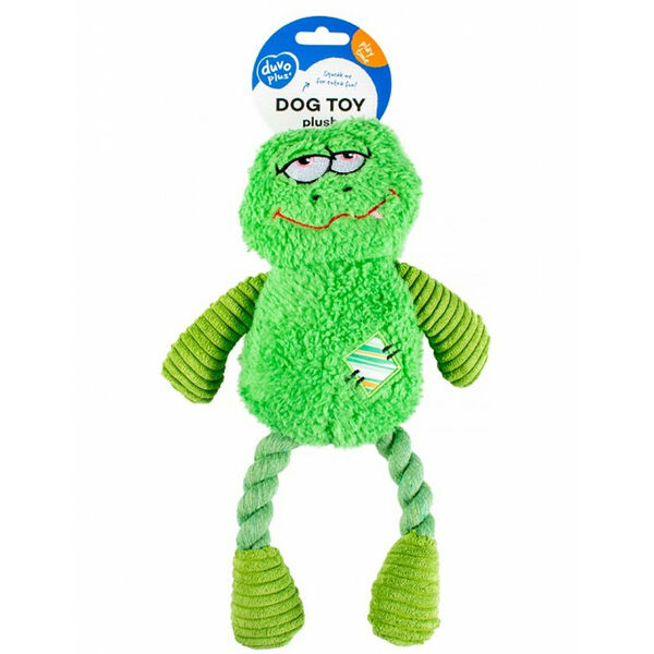 Duvo и Игрушка для собак плюшевая Довольная лягушка, зелёная Plush frog silly Green 16*30*7см
