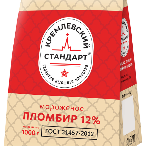 Мороженое Кремлевский стандарт пломбир 12% 1кг