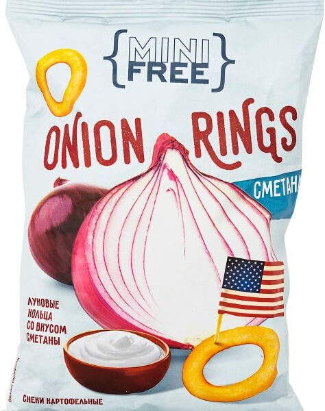 Снеки Minifree Луковые кольца сметана 45г