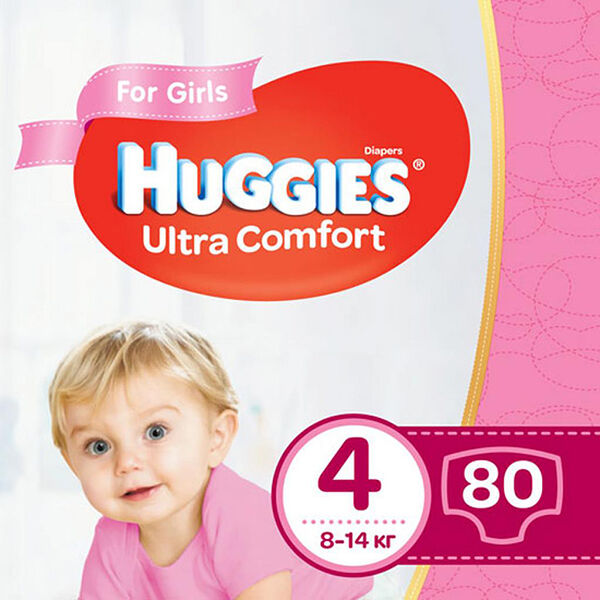 Huggies Ultra Comfort N4 տակդիր աղջիկ 8-14կգ N80