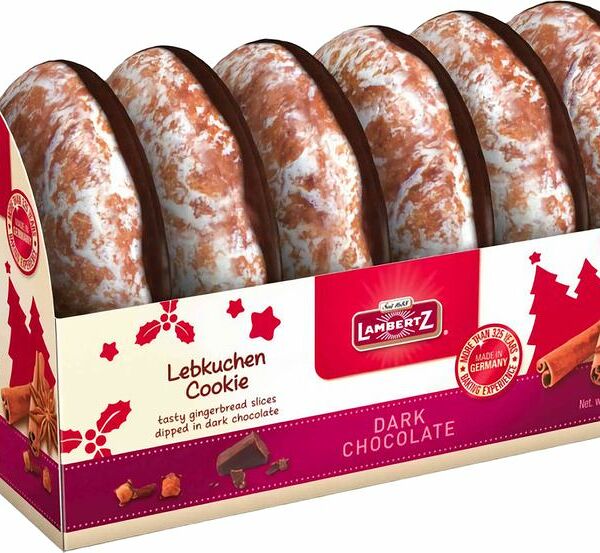 Пряники Lambertz Lebkuchen Cookie в темном шоколаде 200г