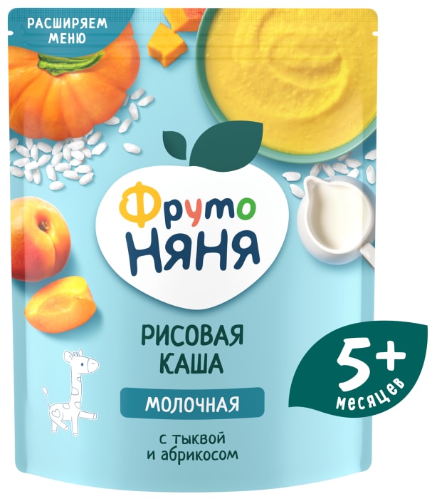 

Каша ФрутоНяня Рисовая тыква-абрикос с 5 месяцев 200 г