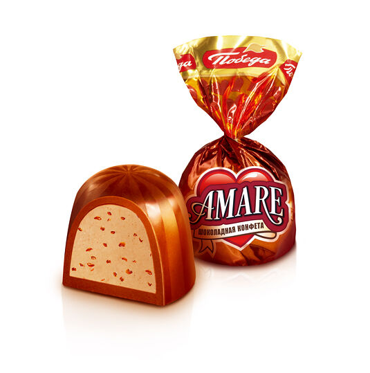 Конфеты амаре победа с начинкой со вкусом вареной сгущенки и карамельной крошкой