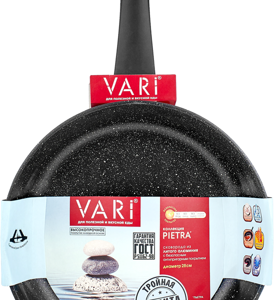 Сковорода VARI Pietra 28см, литая, антипригарное покрытие Арт. PR31128