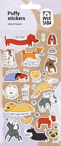 

Наклейки объемные MESHU Best friend 10х24 см, 24 шт