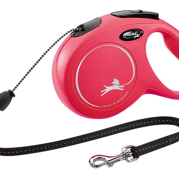 Рулетка-поводок для собак весом до 20 кг FLEXI Classic M красная, трос 8м