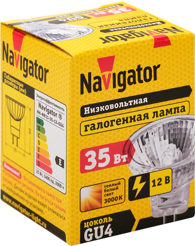

Лампа галогенная NAVIGATOR MR11, 35W, 12V, 3000К