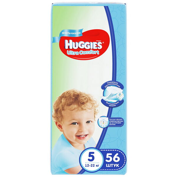 Подгузники Huggies Boy детские одноразовые Ultra Comfort (5-9кг) Mega3 78шт