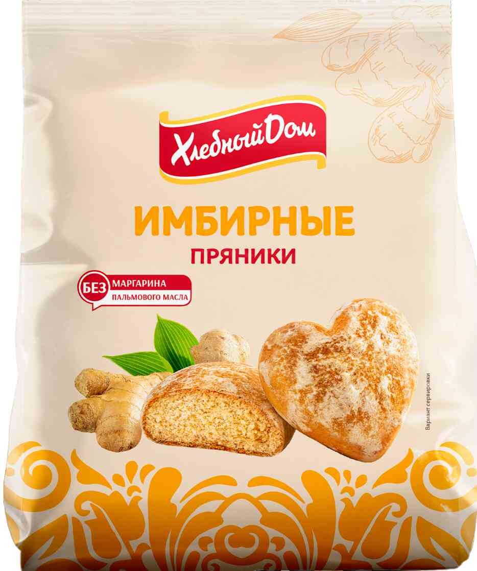 

Пряники Хлебный дом Имбирные сердечки 300 г