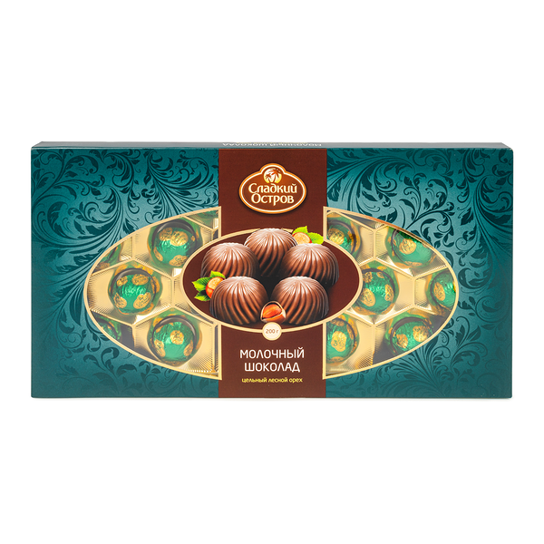 Шоколадные конфеты из молочного шоколада с цельным лесным орехом ТМ Сладкий Остров