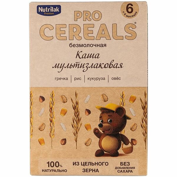 Каша безмолочная мультизлаковая Nutrilak Premium Pro Cereals с 6 месяцев 200 г