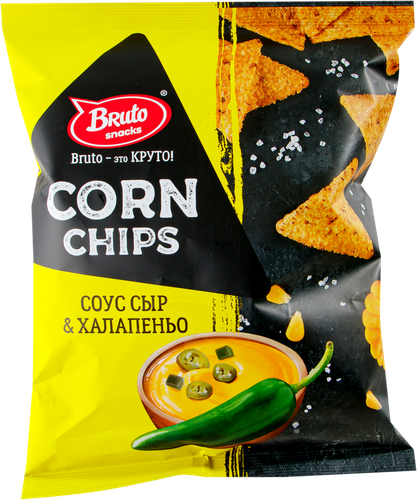 

Чипсы кукурузные BRUTO Сorn Chips со вкусом соус сыр и халапеньо, 100г