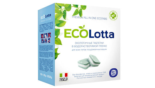 Таблетки для посудомоечных машин Ecolotta All in 1 60 шт