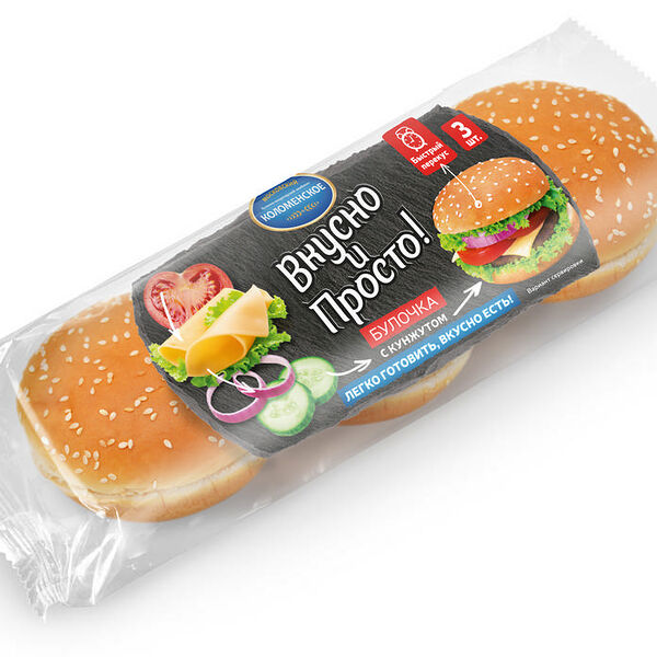 Булочки Коломенское Вкусно и Просто пшеничные с кунжутом