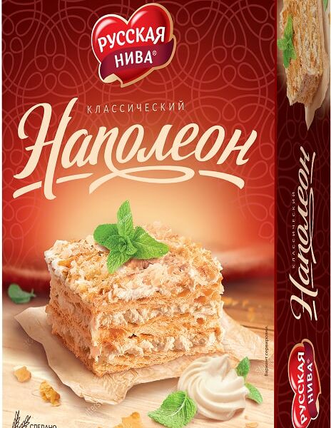 Торт Русская Нива Наполеон слоеный 340г