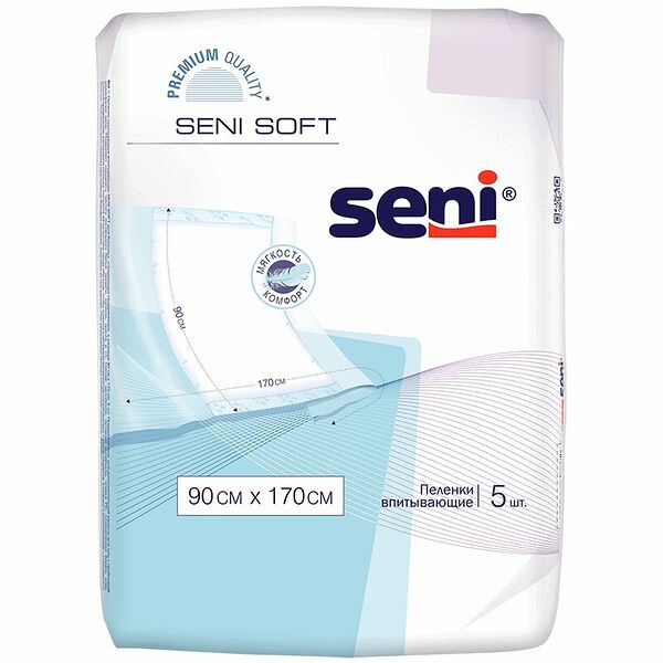 Пеленки Seni Soft впитывающие 90 см x 170 см  5 шт