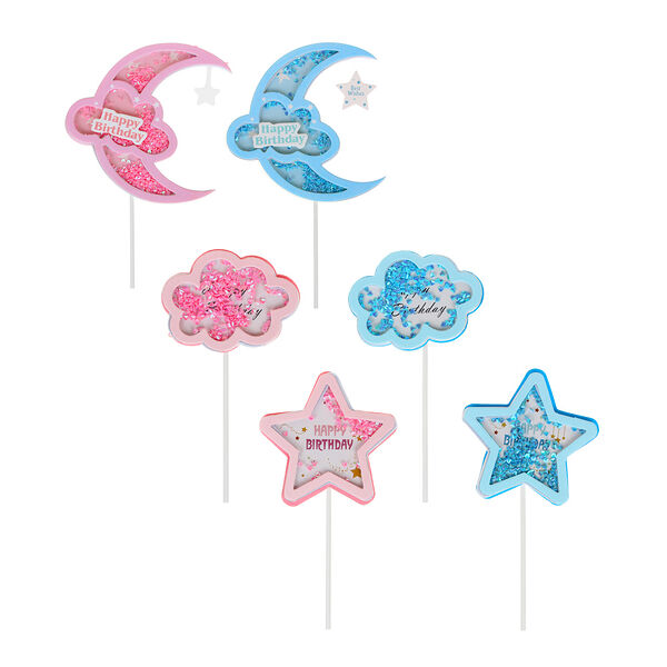 Fntastic декор для торта в виде облака, луны, звезды, 20 см, пластик, бумага, 3 дизайна