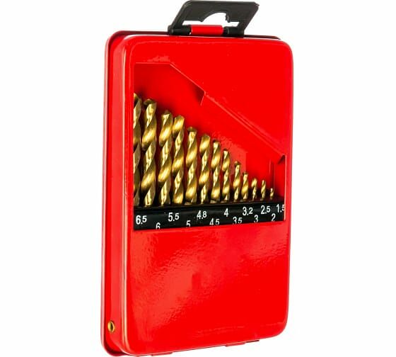 Набор сверл по металлу MATRIX 1,5–6,5мм (через 0,5мм, 3,2мм, 4,8мм) 13шт, сталь НSS, Арт. 72386