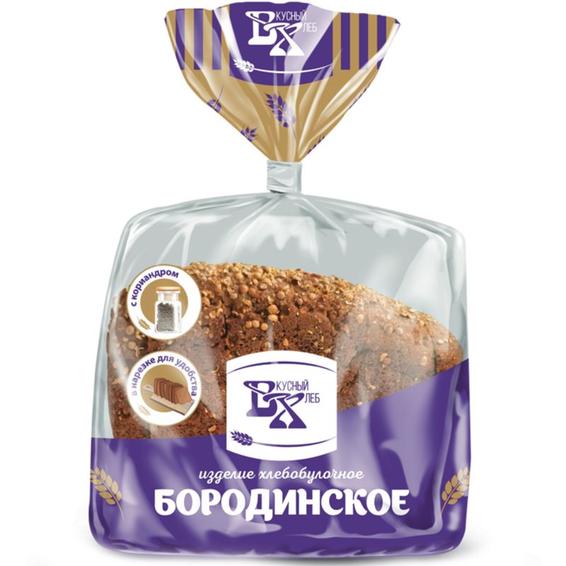 

Хлеб Бородинский Вкусный хлеб нарезка 400 г