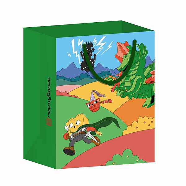 Пакет подарочный Мир Кубиков BagM_K_and_dragon_MK Пакет подарочный «Кубикоша и дракон», 30*40 (m)