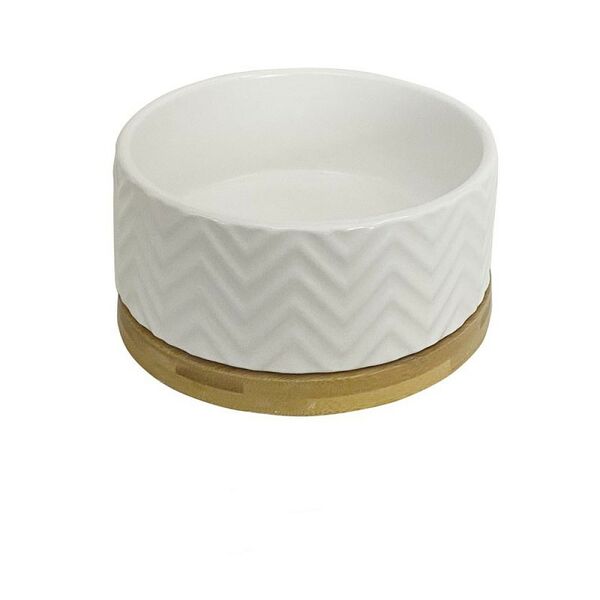 Миска для собак FOXIE Waves белая керамическая 16х16х7,5см 850мл