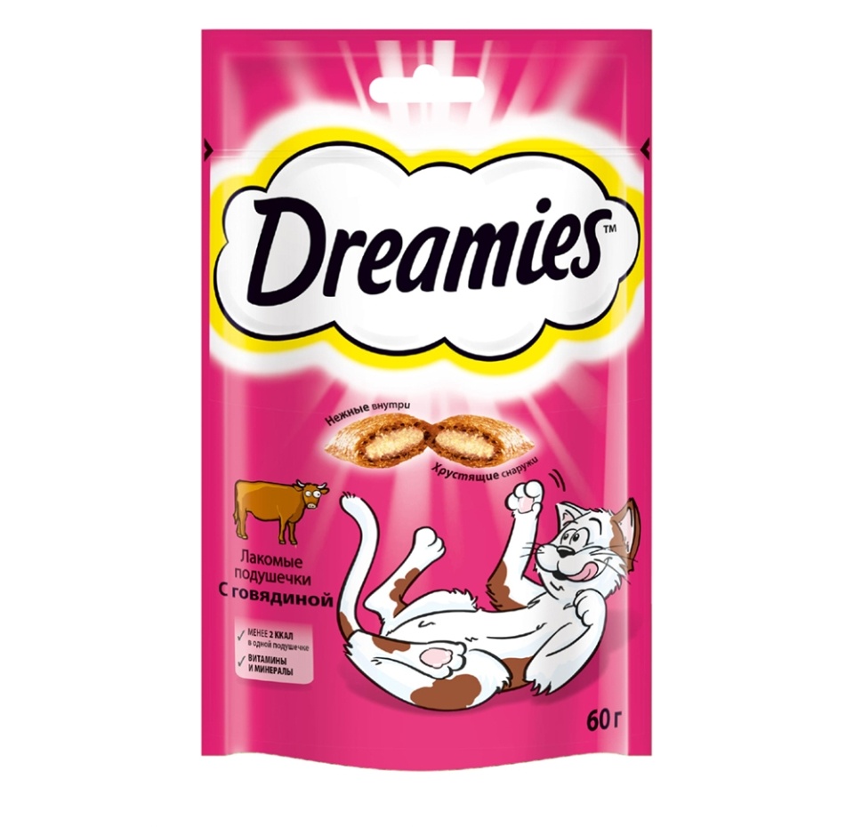 

Лакомство для кошек Dreamies с говядиной, 60г