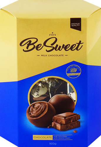 Конфеты BESWEET из молочного шоколада с шоколадной начинкой, 160г