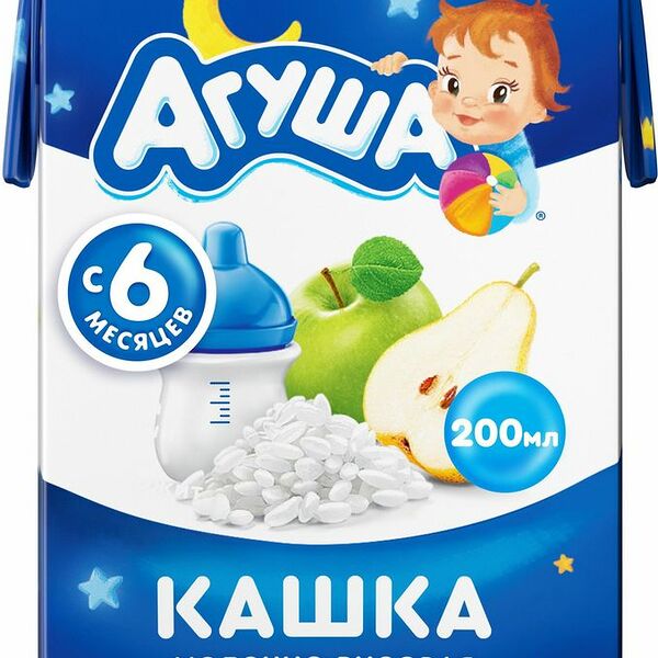 Каша детская Агуша Засыпай-ка рисовая с грушей и яблоком